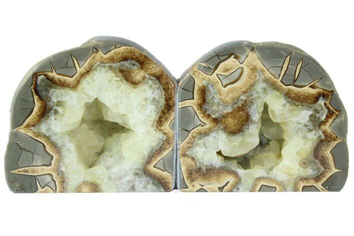 Crystal Filled Septarian Geode Bookends - Utah #184584
